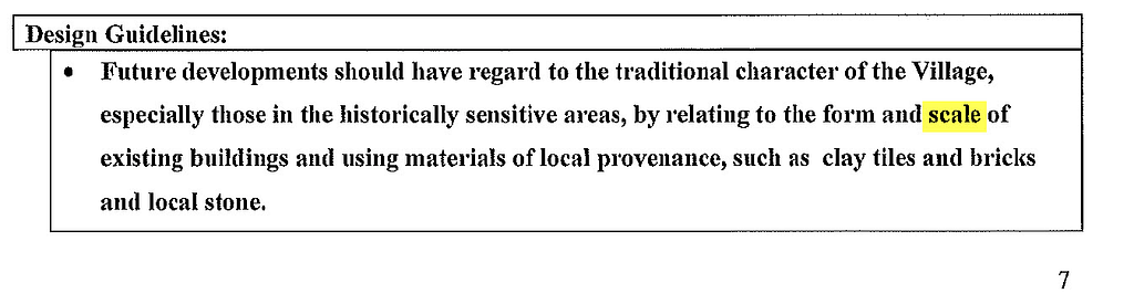 Cranleigh Design Statement 2008 point re scale