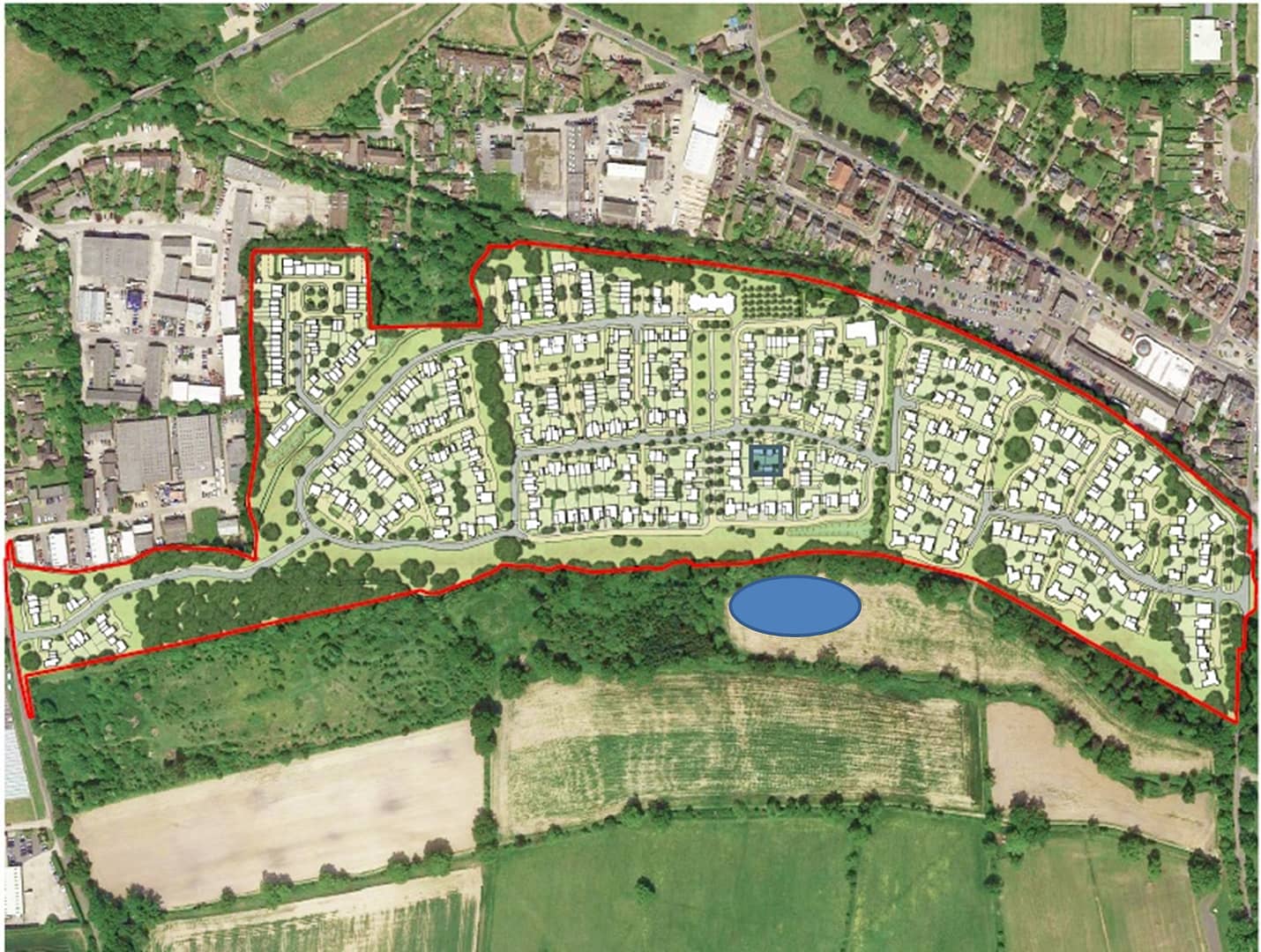 map of Berkeley Homes The Maples site in Cranleigh