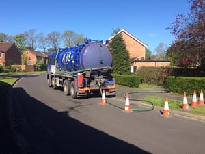 Picture of a sewage tanker pumping out sewage