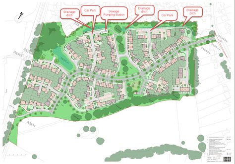 Horsham Road site housing layout Crest Nicholson