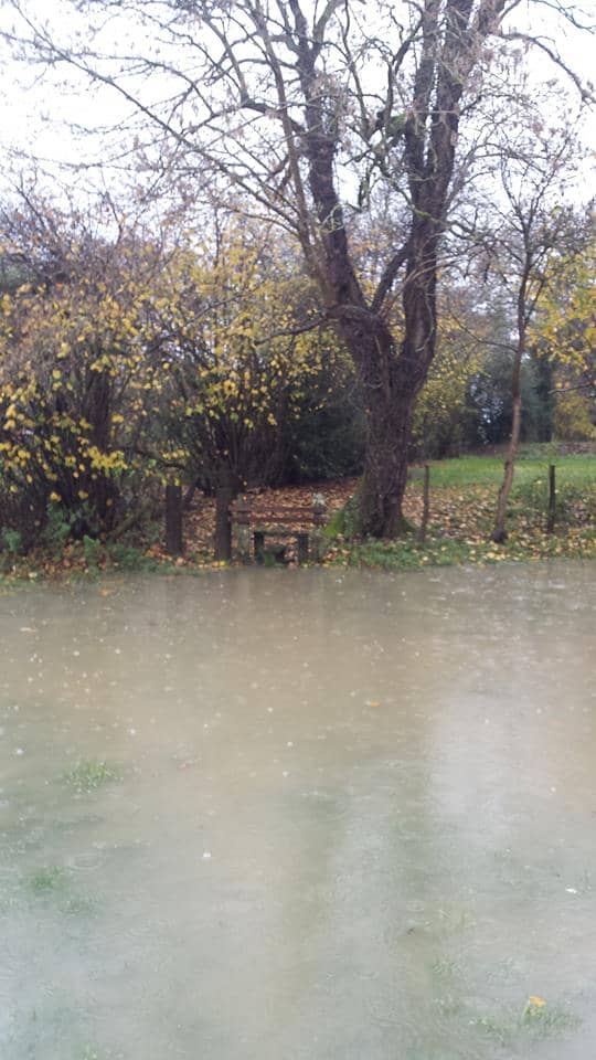 River flooding Alfold Road behind West Cranleigh Nurseries 23 November 2014