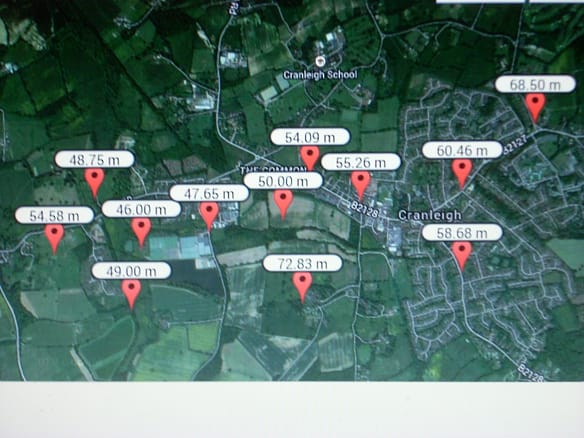 Cranleigh topography with measurement 